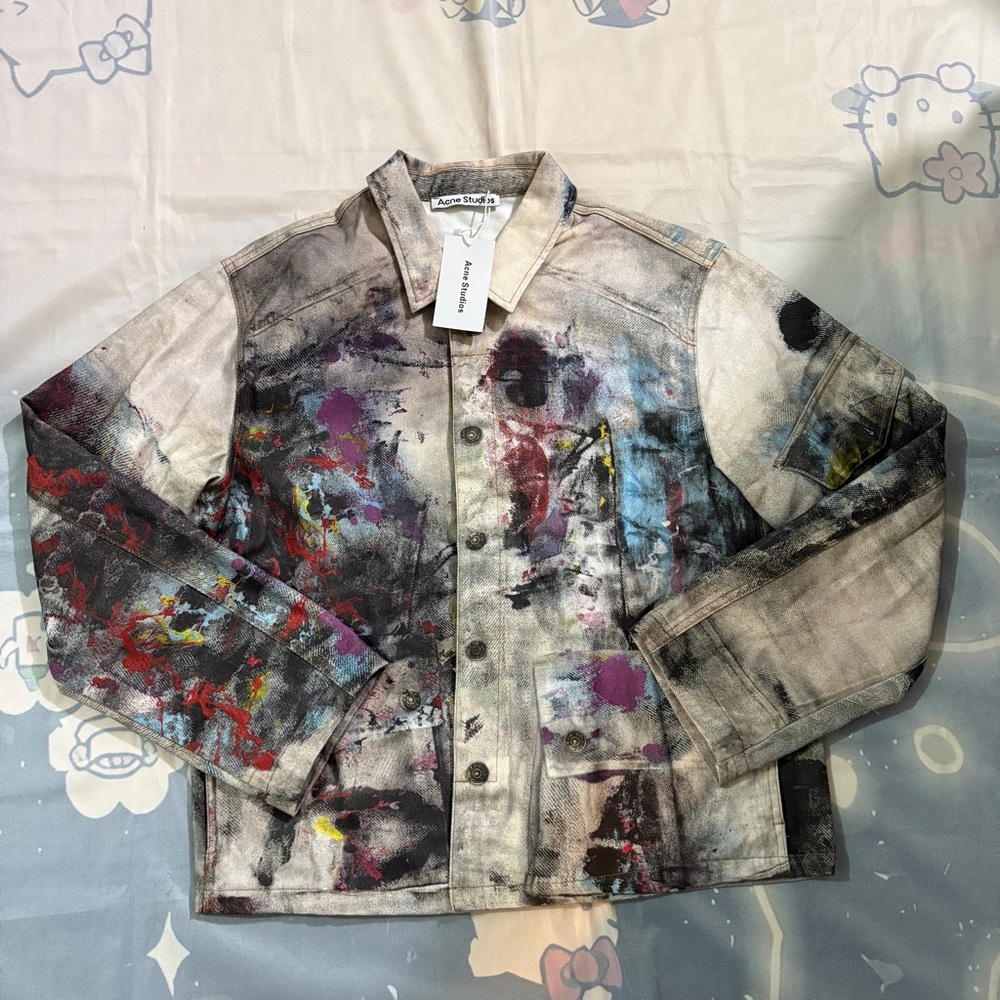 Acne Studios Splatter Print Denim Jacket